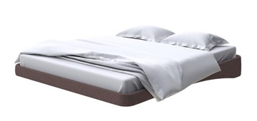 Кровать двуспальная парящая 200х200, Искусственная шерсть (Лама Шоколад) в Салехарде