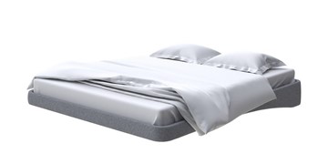 Парящая кровать 2-спальная 200х200, Искусственная шерсть (Лама Темно-серый) в Салехарде
