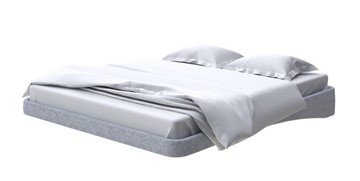 Парящая кровать 2-спальная 200х200, Рогожка (Levis 83 Светло-Серый) в Лабытнанги