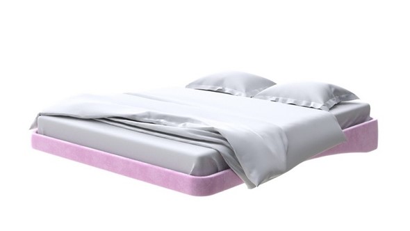 Парящая кровать 200х200, Велюр (Лофти Сиреневый) в Салехарде - изображение