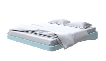 Кровать двуспальная парящая 200х200, Велюр (Scandi Cotton 20 Голубой Лед) в Лабытнанги