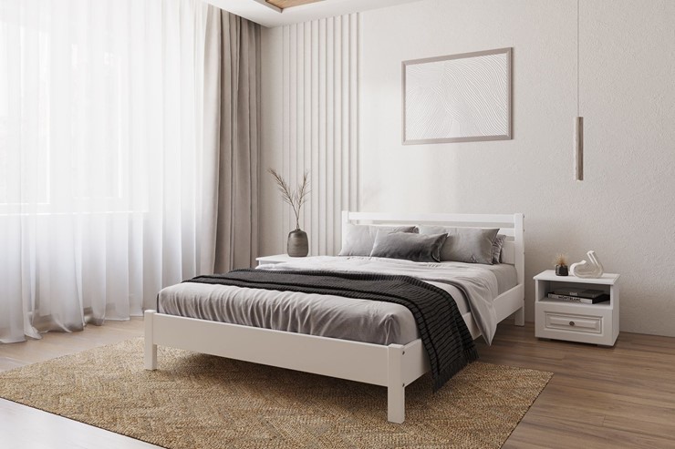 Полутороспальная кровать Милена (Белый античный) 140х200 в Салехарде - изображение 2
