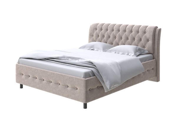 1,5-спальная кровать Como (Veda) 4 140х200, Велюр (Gratta 2 Латте) в Салехарде - изображение