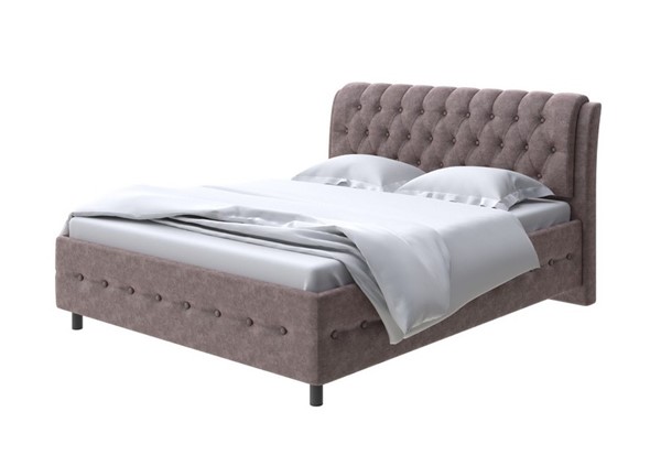 1,5-спальная кровать Como (Veda) 4 140х200, Велюр (Gratta 8 Брауни) в Салехарде - изображение