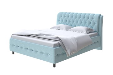 1,5-спальная кровать Como (Veda) 4 140х200, Велюр (Scandi Cotton 20 Голубой Лед) в Лабытнанги
