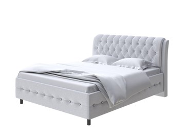 1,5-спальная кровать Como (Veda) 4 140х200, Велюр (Scandi Cotton 7 Серый Камень) в Лабытнанги