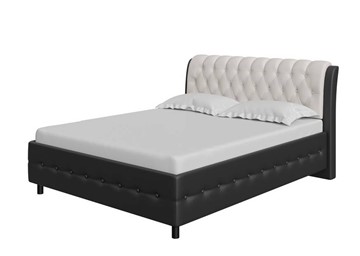 1,5-спальная кровать Como (Veda) 4 160х200, Экокожа (Черный с белым) в Салехарде