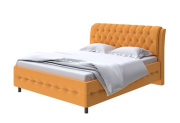 1,5-спальная кровать Como (Veda) 4 160х200, Велюр (Scandi Cotton 18 Шафран) в Салехарде