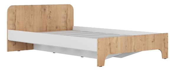 Кровать с основанием Кр-57 УЛЬТРА х1200 ЛДСП Белый / Дуб Бунратти в Тарко-Сале - изображение