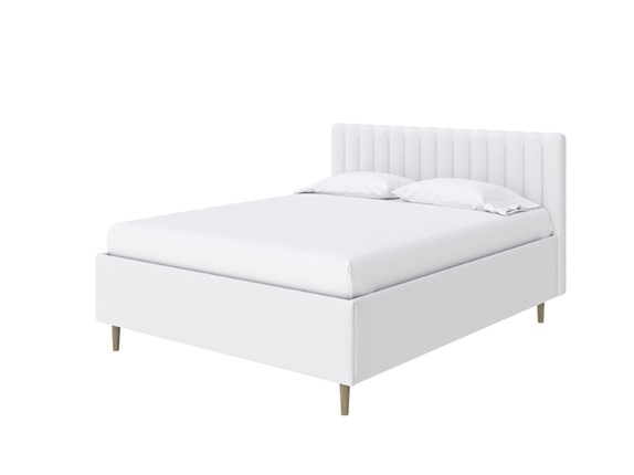 Кровать с бельевым ящиком Madison Lite 140x200, Экокожа (Белый) в Салехарде - изображение