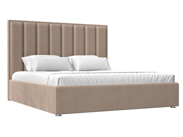 Двуспальная кровать с механизмом Афродита 160, Бежевый (Велюр) в Салехарде - предосмотр