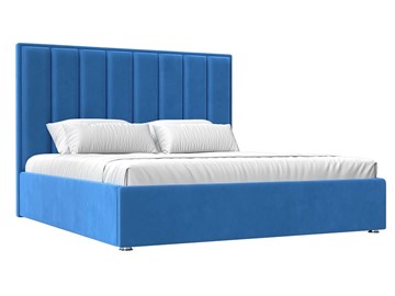 Кровать с подъемным механизмом Афродита 160, Голубой (Велюр) в Салехарде