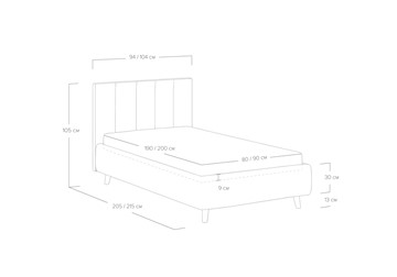 Кровать с механизмом 1-спальная Alma 90х200 в Губкинском - предосмотр 4