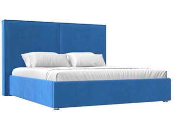 Кровать с подъемным механизмом Аура 160, Голубой (Велюр) в Салехарде