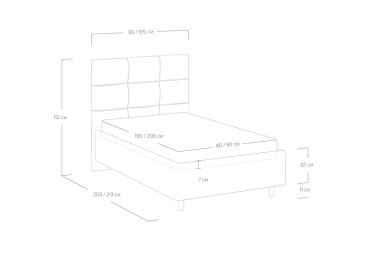 Кровать 1-спальная с механизмом Caprice 90х200 в Салехарде - изображение 6