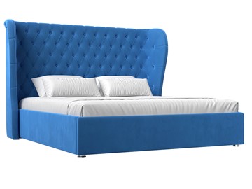 Кровать с подъемным механизмом Далия 160, Голубой (Велюр) в Салехарде - предосмотр