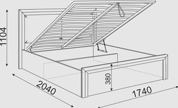 Кровать с подъемным механизмом Глэдис М32 (Шимо светлый/Белый текстурный) в Надыме - предосмотр 2