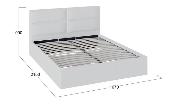 Двуспальная кровать с механизмом Глосс ТД 319.01.02 (Белый) в Салехарде - изображение 1