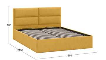 Кровать с подъемным механизмом Глосс Тип 1 (Микровелюр Wellmart Yellow) в Салехарде - предосмотр 1