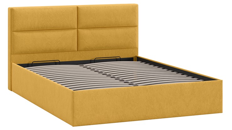Кровать с подъемным механизмом Глосс Тип 1 (Микровелюр Wellmart Yellow) в Лабытнанги - изображение 2