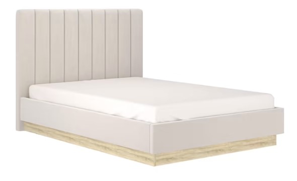 Полутороспальная кровать с механизмом М14, Богуслава, дуб баррик светлый/ария mr 1 светлый бежевый в Салехарде - изображение