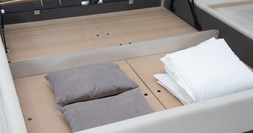 Двуспальная кровать с механизмом Мелисса 180,арт. Тори 56 велюр (светло-бежевый) + кроватное дно в Салехарде - предосмотр 7