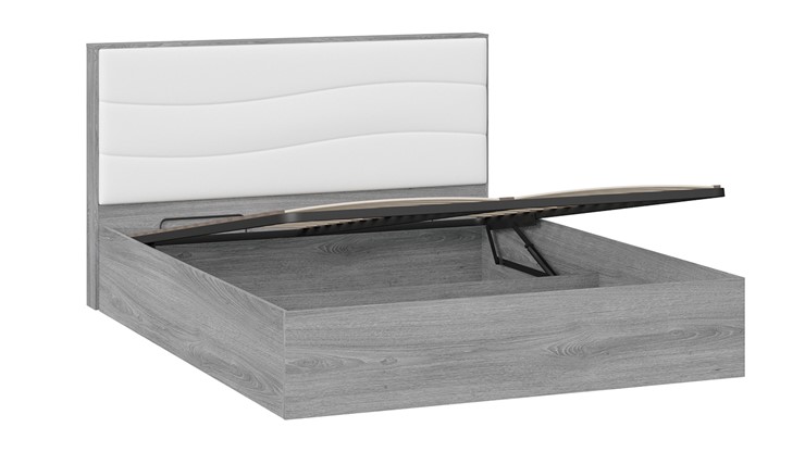 Кровать с подъемным механизмом Миранда тип 1 (Дуб Гамильтон/Белый глянец) в Новом Уренгое - изображение 3