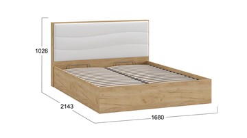 Кровать с подъемным механизмом Миранда тип 1 (Дуб крафт золотой/Белый глянец) в Новом Уренгое - предосмотр 1