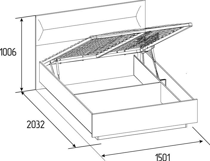 Кровать с подъемным механизмом Neo 308 Люкс (1400) в Салехарде - изображение 4