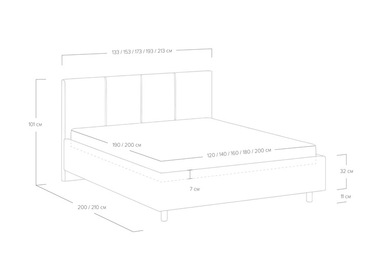 Двуспальная кровать с механизмом Prato 200х200 в Муравленко - изображение 7