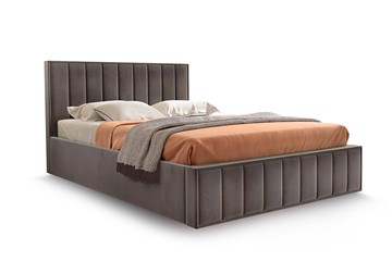 Двуспальная кровать с механизмом Вена 1400 с ящиком, Велюр Мора коричневый в Салехарде