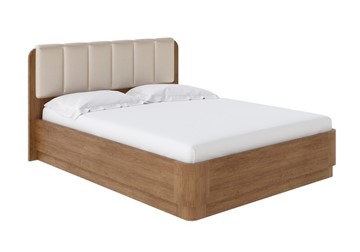 Двуспальная кровать с механизмом Wood Home 2 160х200, Экокожа (Антик (сосна) с брашированием/Бежевый перламутр) в Лабытнанги