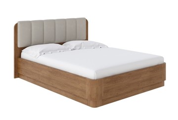 Кровать с механизмом 2-спальная Wood Home 2 160х200, Микрофибра (Антик (сосна) с брашированием/Diva Нюд) в Салехарде