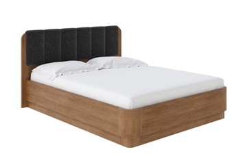 Двуспальная кровать с механизмом Wood Home 2 160х200, Рогожка (Антик (сосна) с брашированием/Бентлей Серый космос) в Салехарде