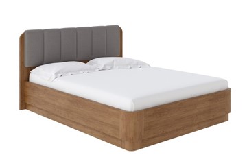 Кровать с механизмом Wood Home 2 160х200, Велюр (Антик (сосна) с брашированием/Лама Светло-серый) в Лабытнанги