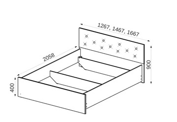 Кровать с мягким изголовьем Анита с ортопедическим основанием 160*200 в Тарко-Сале - предосмотр 1