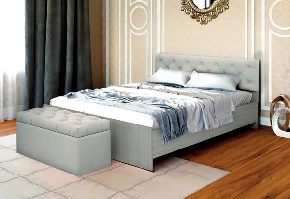 Кровать с мягким изголовьем Анита с ортопедическим основанием 140*200 в Салехарде - изображение