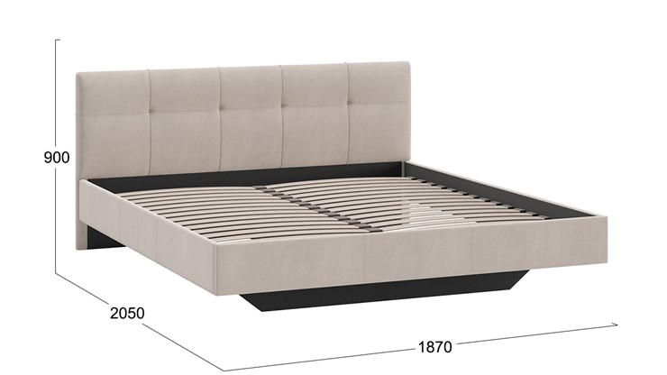 Кровать c мягкой обивкой Элис тип 1 1800 (Велюр бежевый) в Салехарде - изображение 2