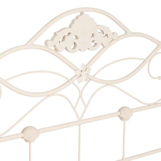 Кровать с основанием Federica (mod. AT-881) дерево гевея/металл, 160*200 (Queen bed), Белый (butter white) в Салехарде - изображение 4