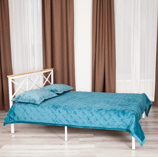 Кровать с основанием Iris (mod.9311) дерево гевея/металл, 160*200 см (Queen bed), Белый (White) в Салехарде - изображение 9