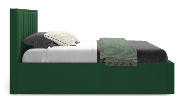 Кровать с основанием Вена 1400, Велюр Мора зеленый в Салехарде - изображение 2