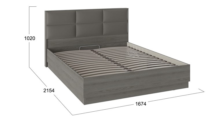 Кровать с подъемным механизмом с мягким изголовьем Либерти, Хадсон/Ткань Грей СМ-297.01.002 в Надыме - изображение 2