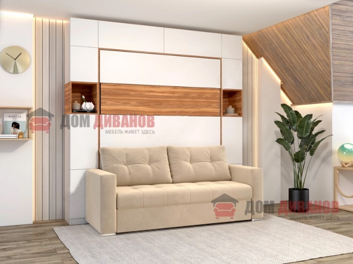 Кровать-шкаф с диваном Аделина 1600х2000 в Салехарде - изображение 1