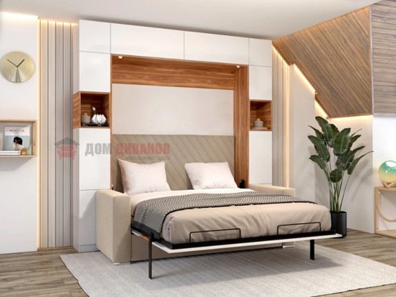 Кровать-шкаф с диваном Аделина 1600х2000 в Салехарде - изображение