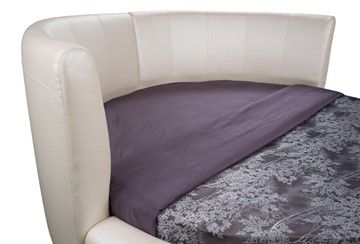 Круглая кровать Luna 200х200, Экокожа (Белый) в Ноябрьске - предосмотр 1