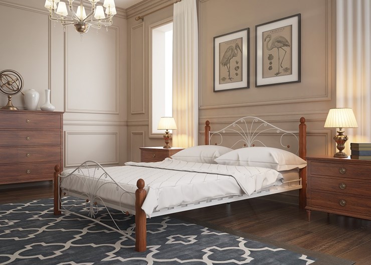 Кровать спальная Фортуна 1, 1600, белый/махагон в Лабытнанги - изображение 2