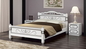 Спальная кровать Карина-5 (Белый Жемчуг) 90х200 в Губкинском