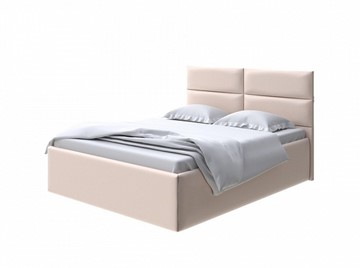 Кровать полутороспальная Clever 140х200 без кроватного основания Экокожа (Бежевый перламутр) в Салехарде