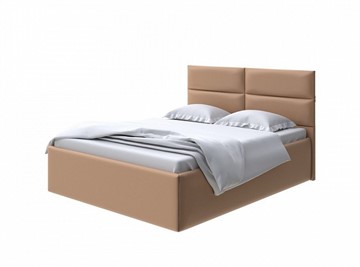 Полутороспальная кровать Clever 140х200 без кроватного основания Экокожа (Бронзовый перламутр) в Салехарде