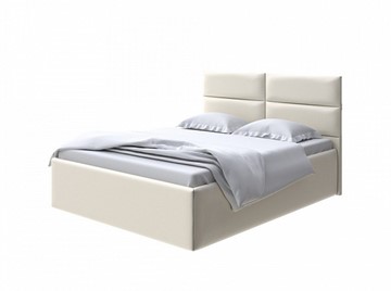 Двуспальная кровать Clever 160х190 без кроватного основания Экокожа (Молочный перламутр) в Салехарде